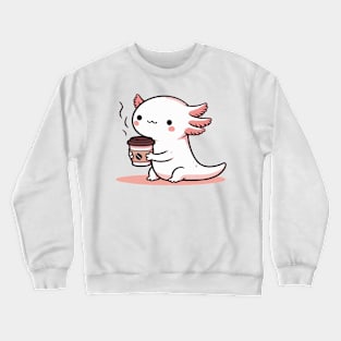 coffee-loving axolotl Crewneck Sweatshirt